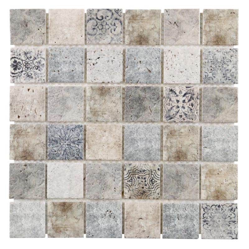 Carrelage mosaïque multicolore 30,2 x 30,2 cm