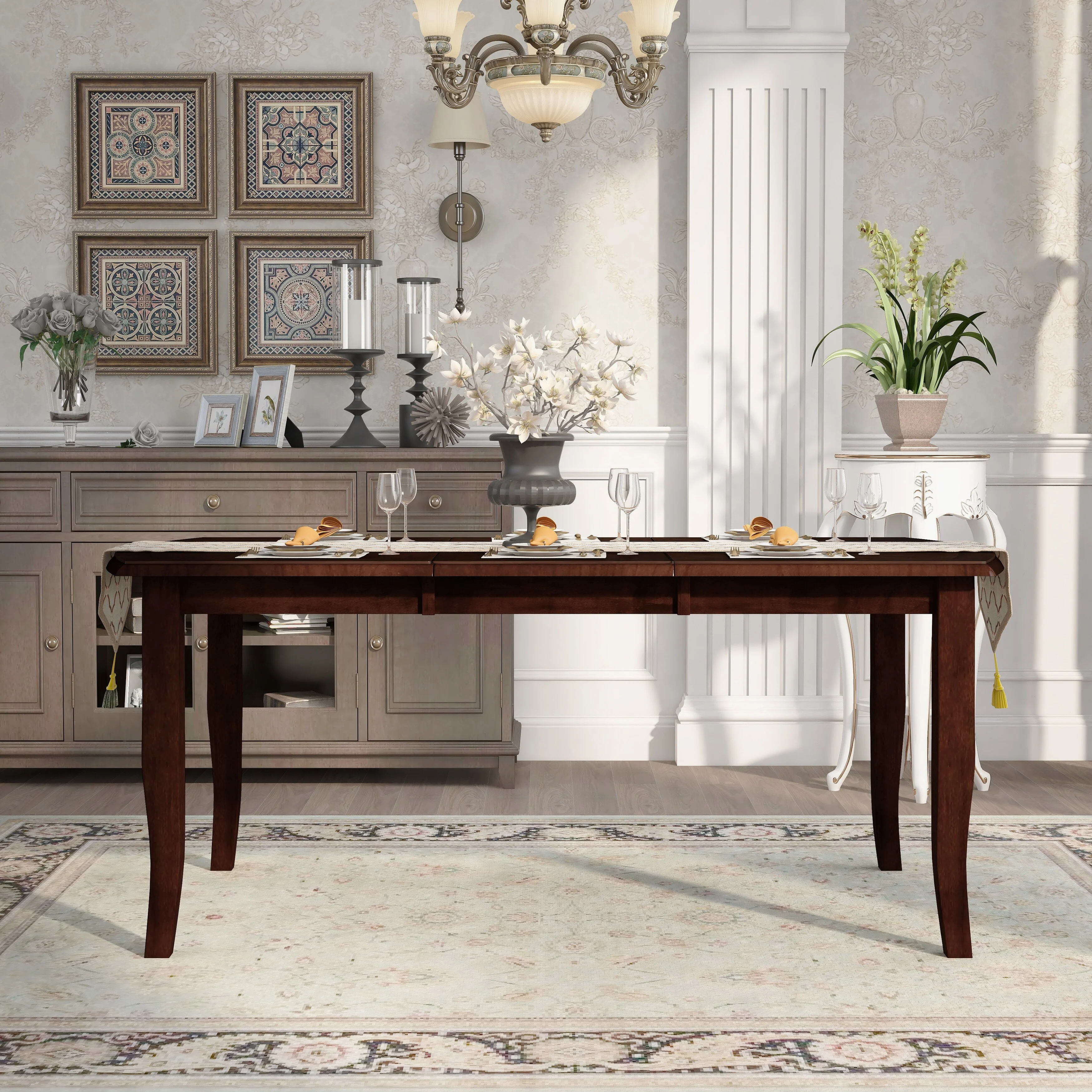 Furniture of America Zita Espresso 72-inch Wood Expandable Dining Table