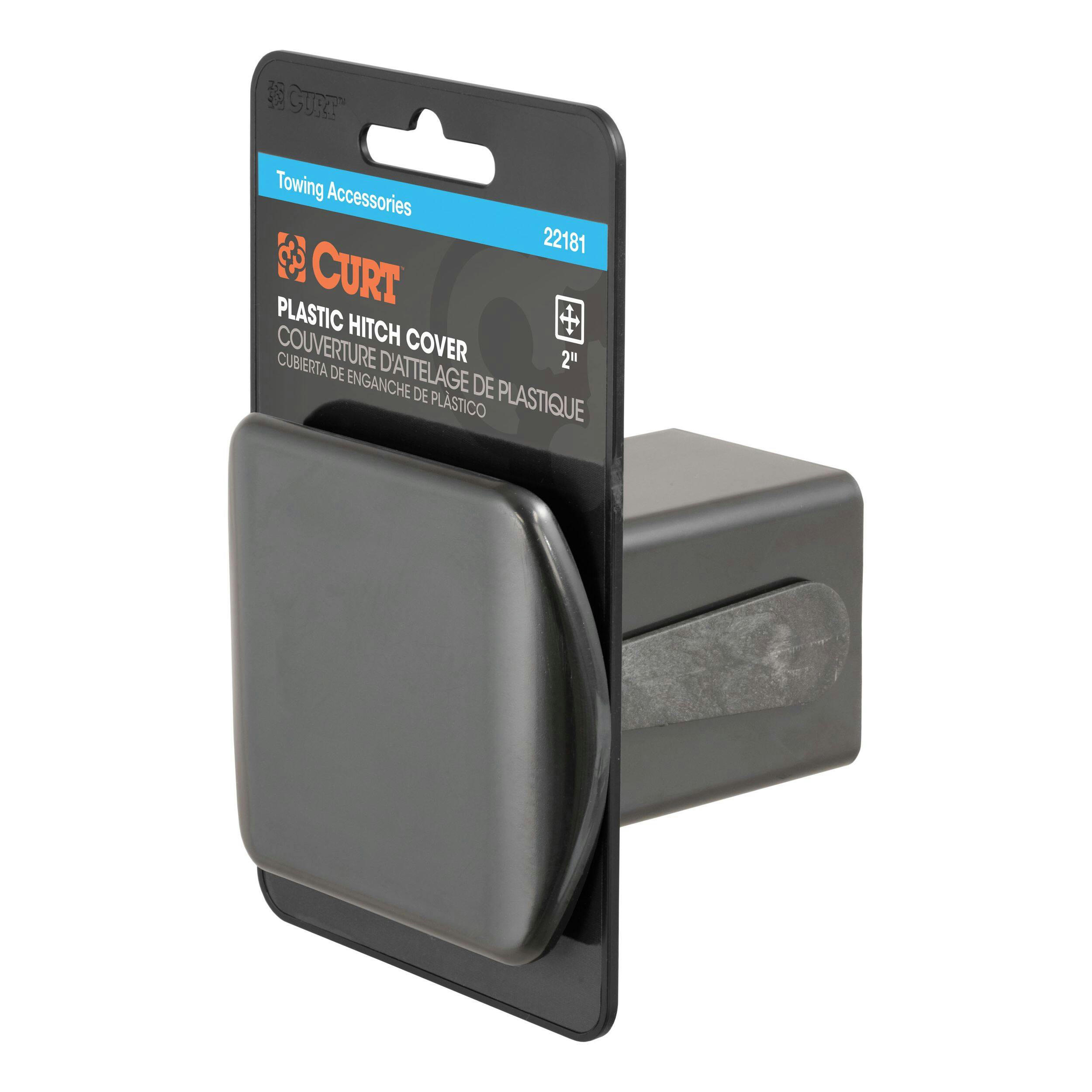 CURT Black Plastic Hitch Tube Cover, 2-in (Packaged)