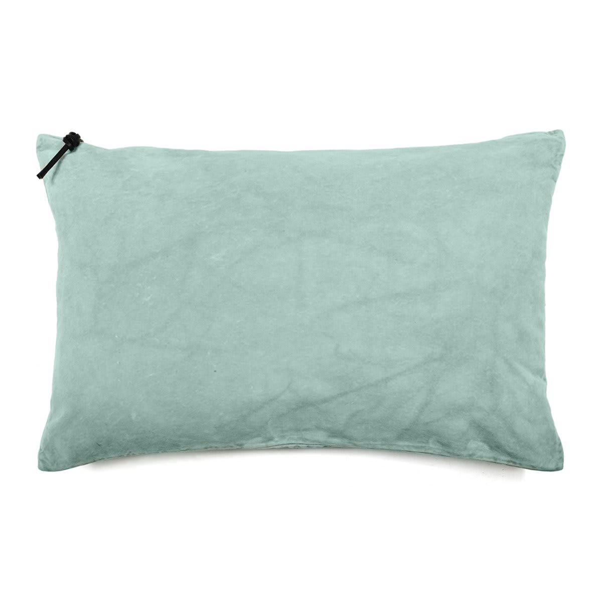 L'ESSENTIEL - COUSSIN - Lavage de velours Vert d'eau 40x60