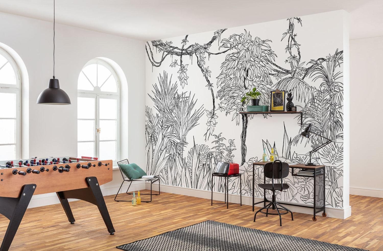 Sanders & Sanders fotobehang jungle-motief zwart wit - 400 x 280 cm - 612453