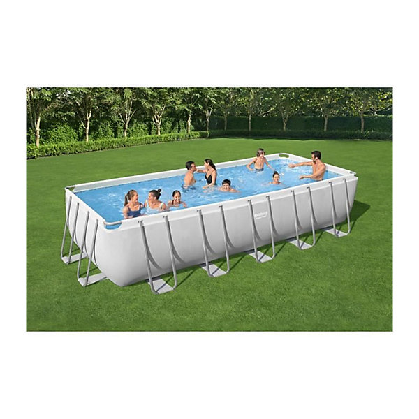 Bestway Piscine hors sol tubulaire rectangulaire Bestway Power Steel 640 x 274 x 132 cm gris clair