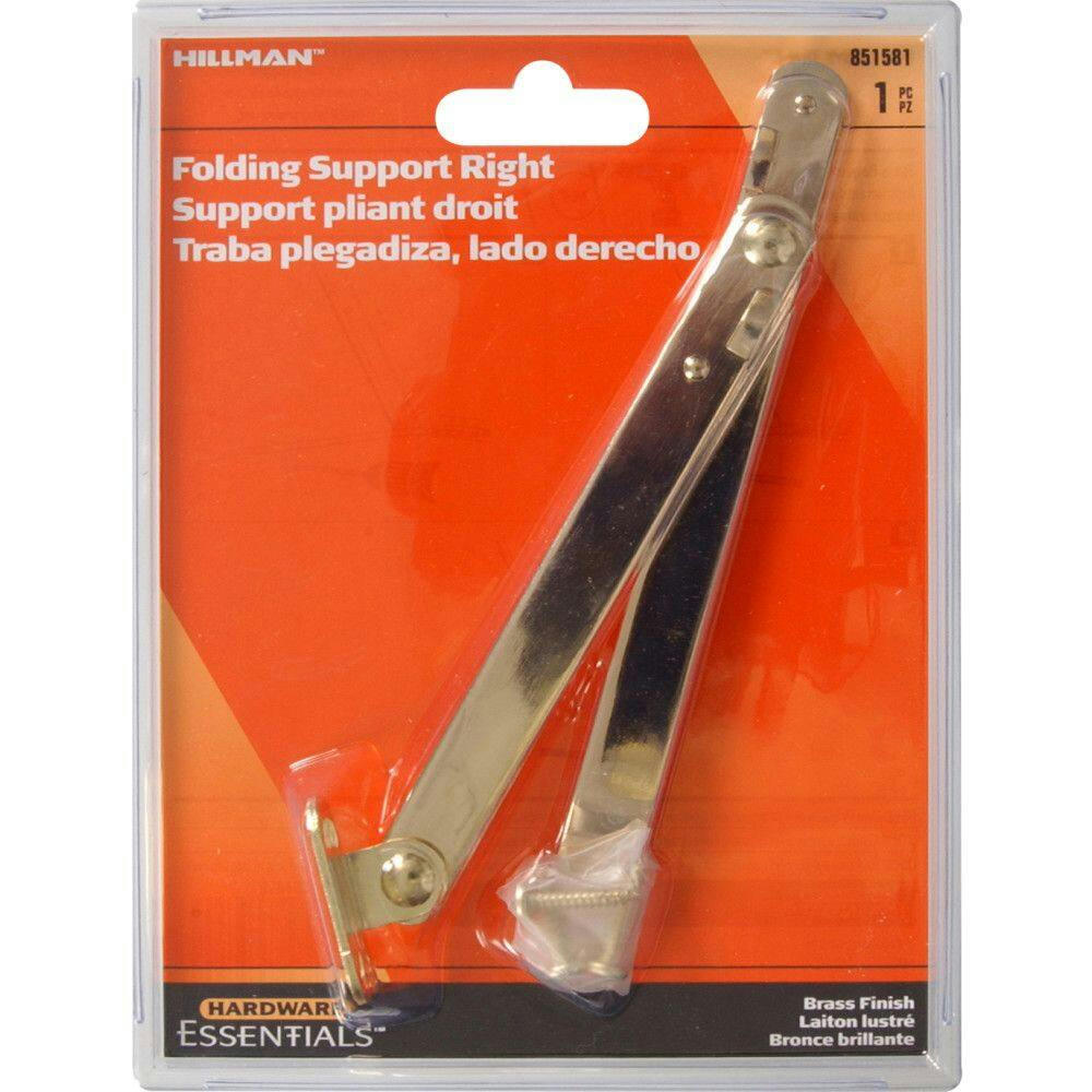 Hillman Right Fold, Mounting Hardware Included, Brass Plated