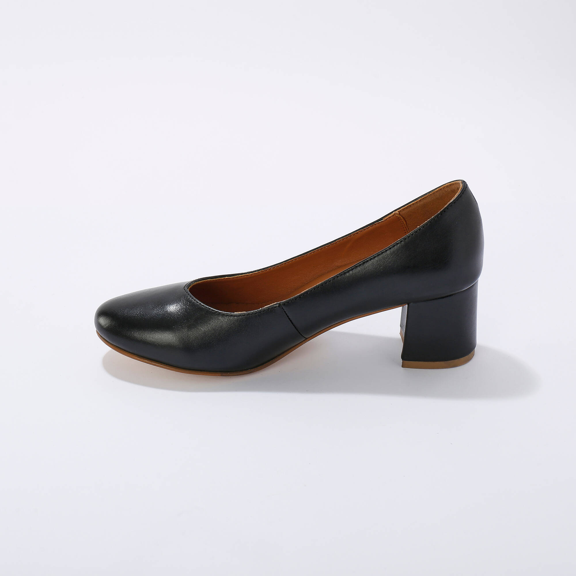 Escarpins bout arrondi cuir lisse
