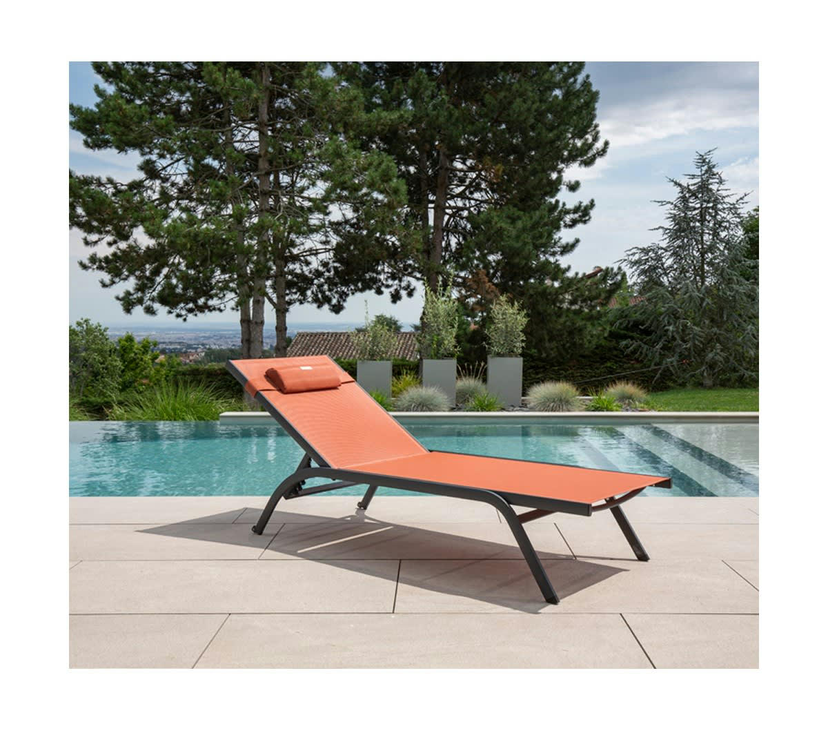 MALTA - Bain de soleil  en aluminium terracotta