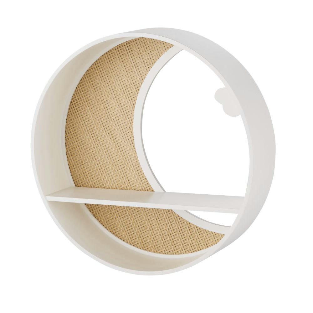 OIA - Etagère murale lune écrue cannage en rotin