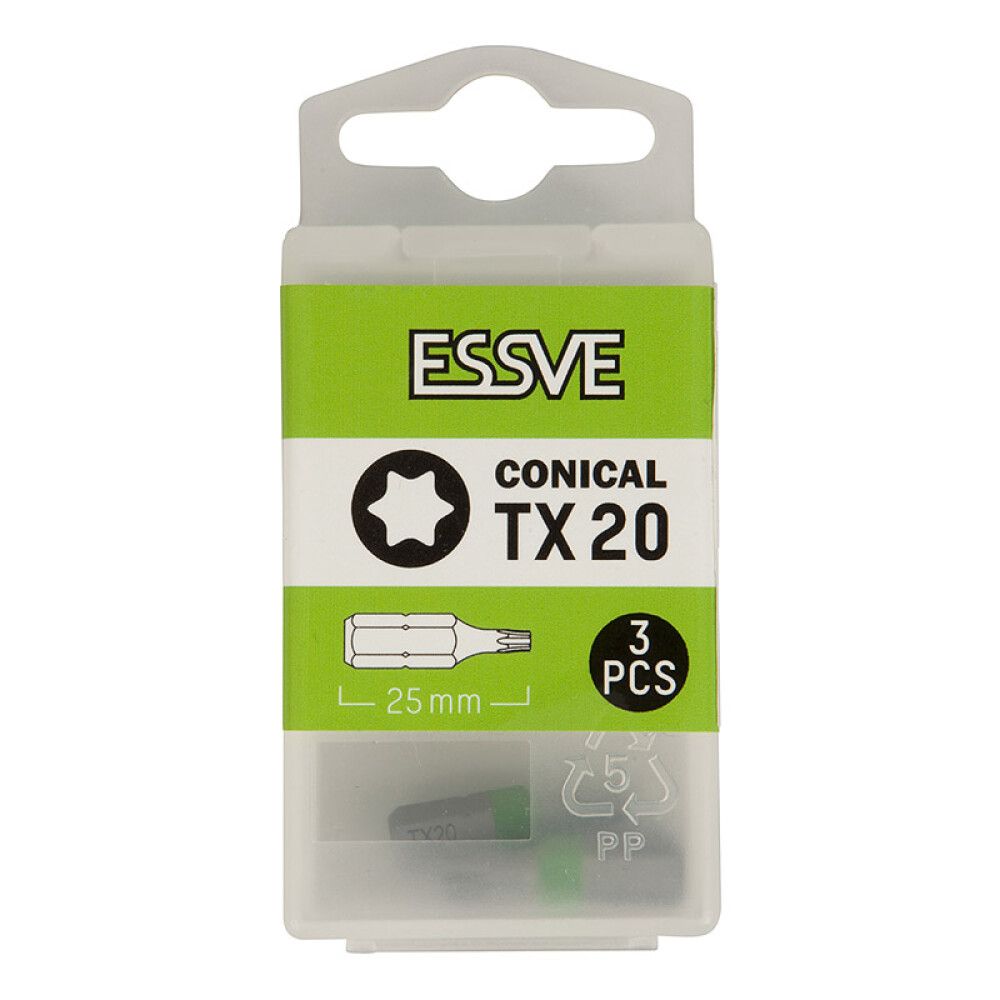 BITS ESSVE TX20 KONISK 25MM 3PK