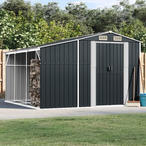 NNEVL Garden Shed Anthracite 277x279x179 cm Galvanised Steel