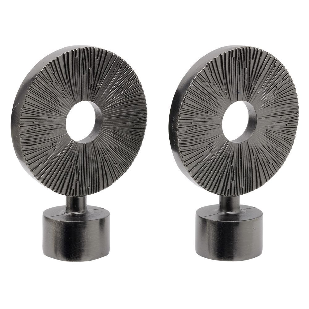 Embout tringle à rideau Ø20mm rond strié ajouré aluminium x2