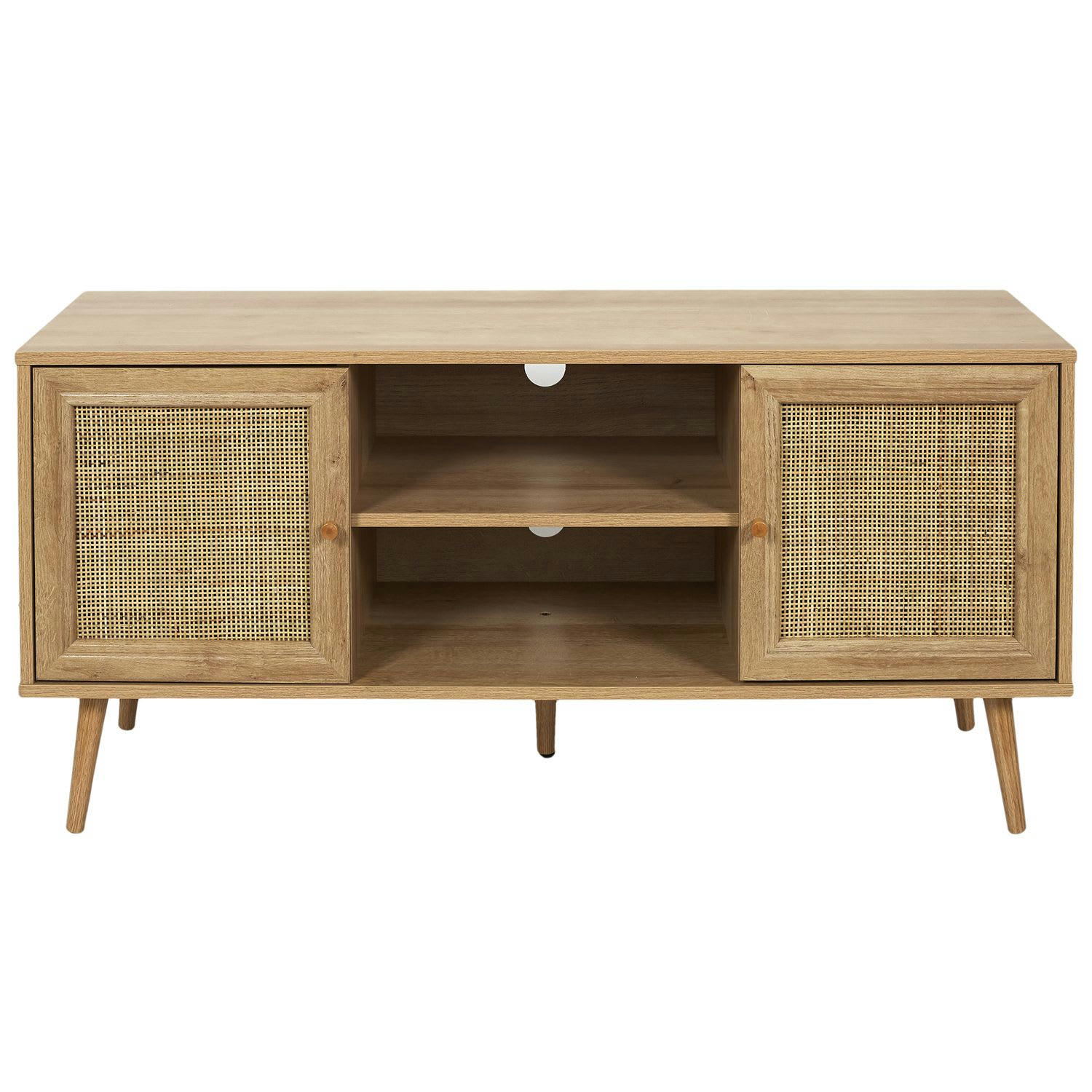 BALI - Meuble TV en cannage et bois contreplaqué