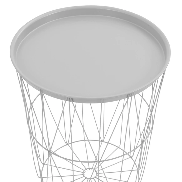 Beistelltisch, Ø: 40 cm, Gestell aus Stahl, weiß