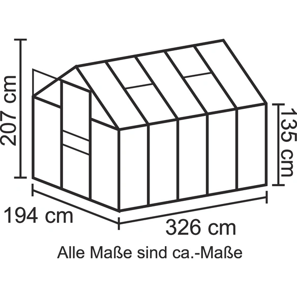Gewächshaus »Apollo«, 6,2 m², Kunststoff/Aluminium, winterfest