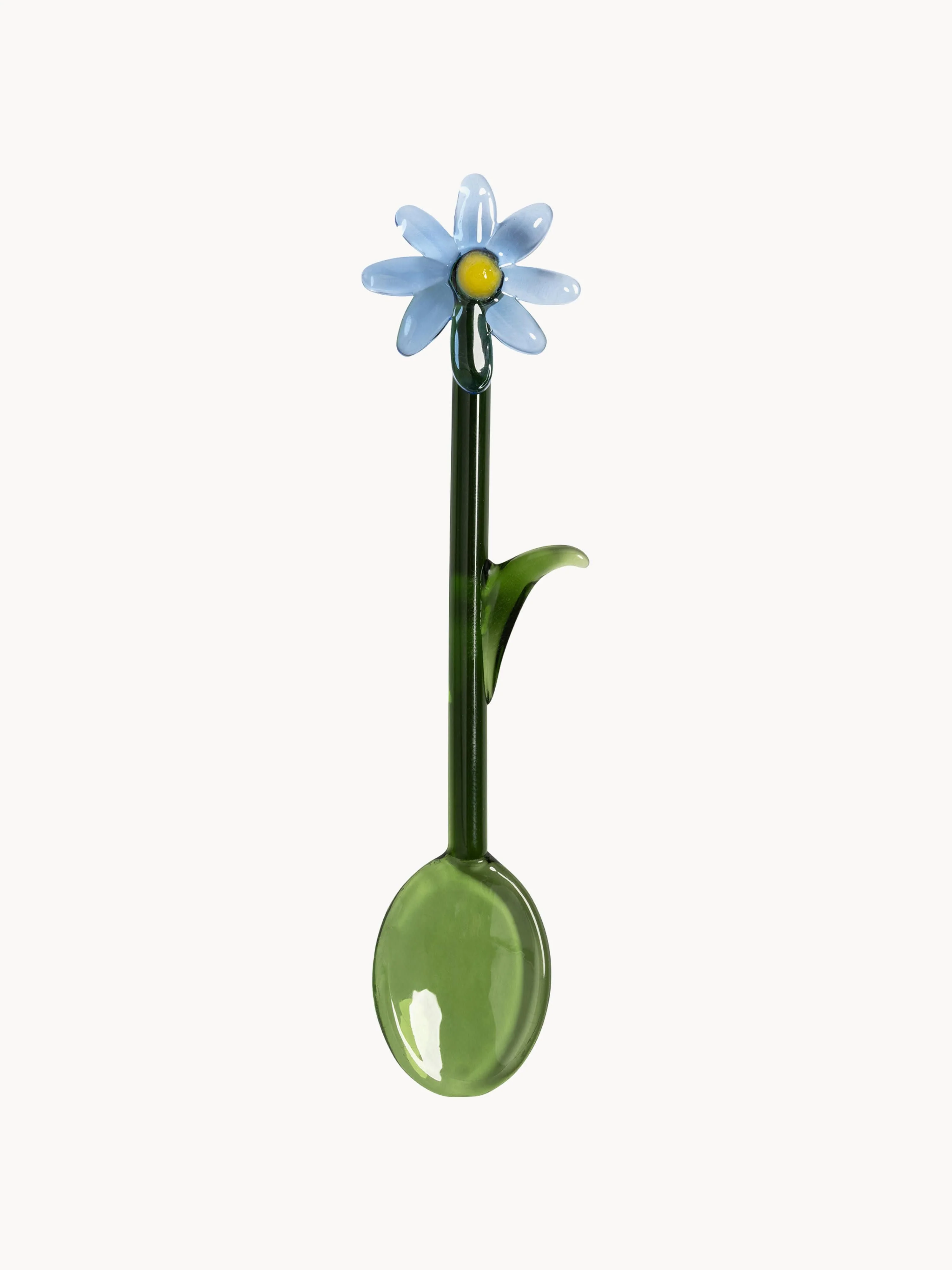 Handgefertigte Löffel Flora aus Borosilikatglas, 2er-Set