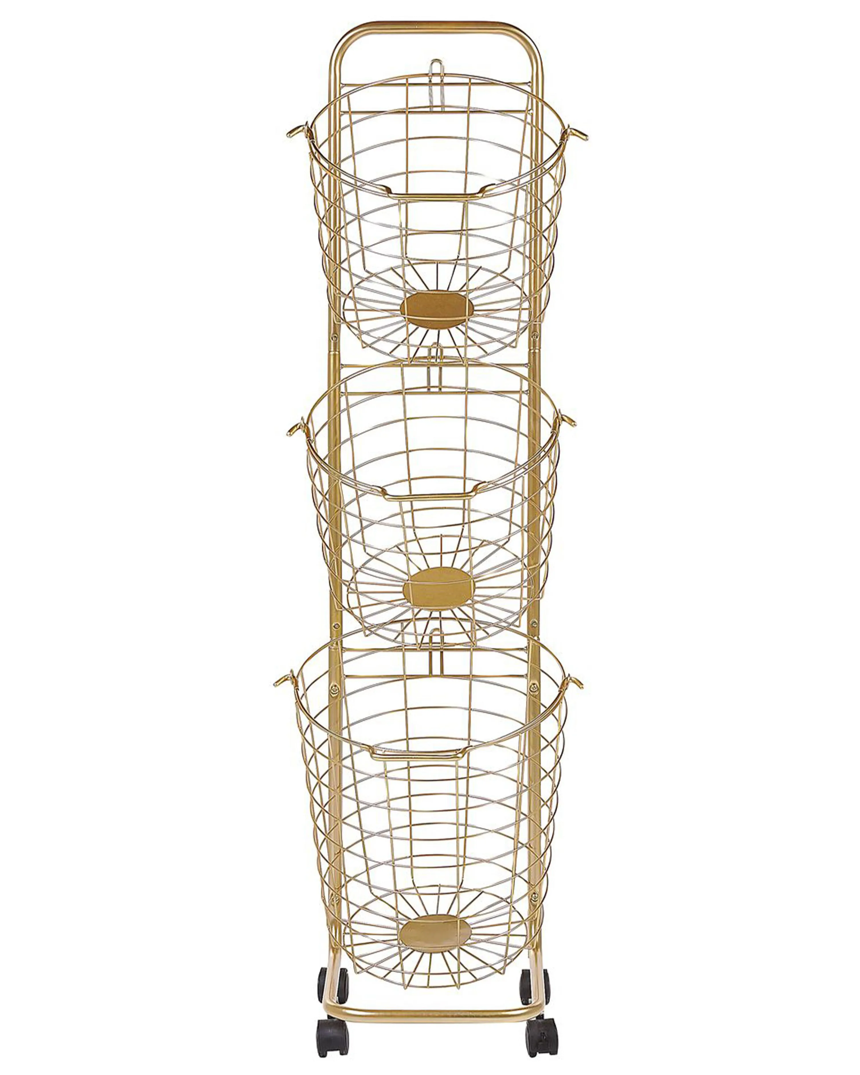 Basket Stand AYAPAL with Wheels Metal Gold
