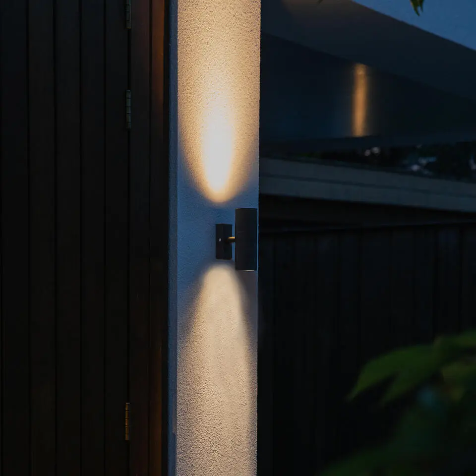 Qazqa up? en downlight lamp duo zwart gu10