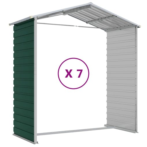 NNEVL Garden Shed Green 191x640x198 cm Galvanised Steel
