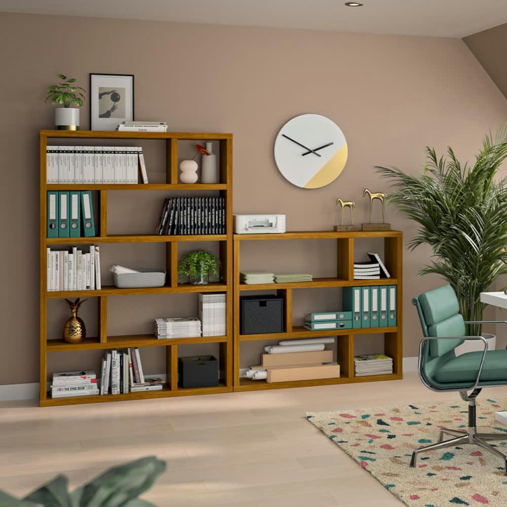 DUBLIN - Bibliothèque effet bois mukali