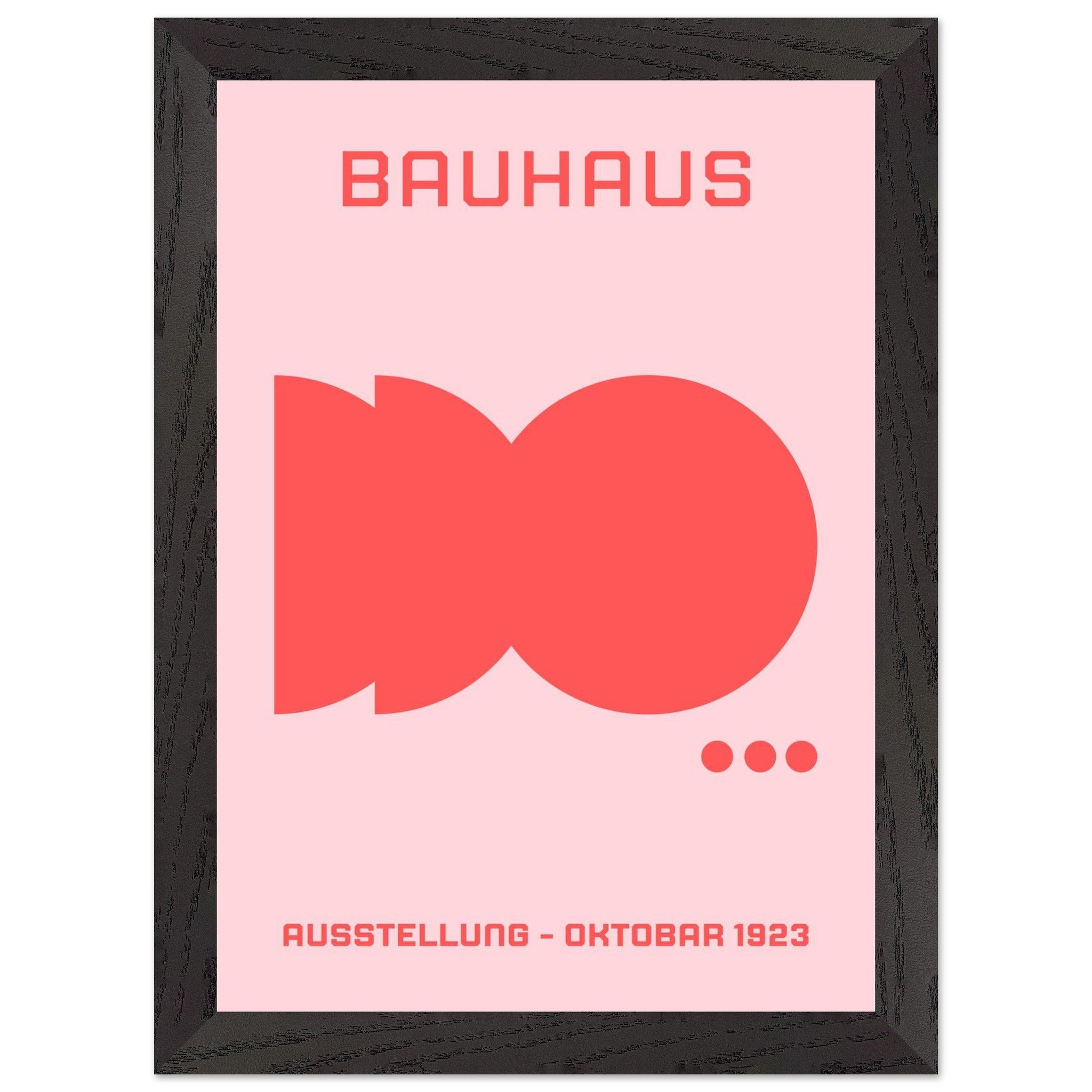 Artfulprints Poster met Lijst Bauhaus - Ausstellung oktobar 1923  - A4 21x29.7 cm - Roze