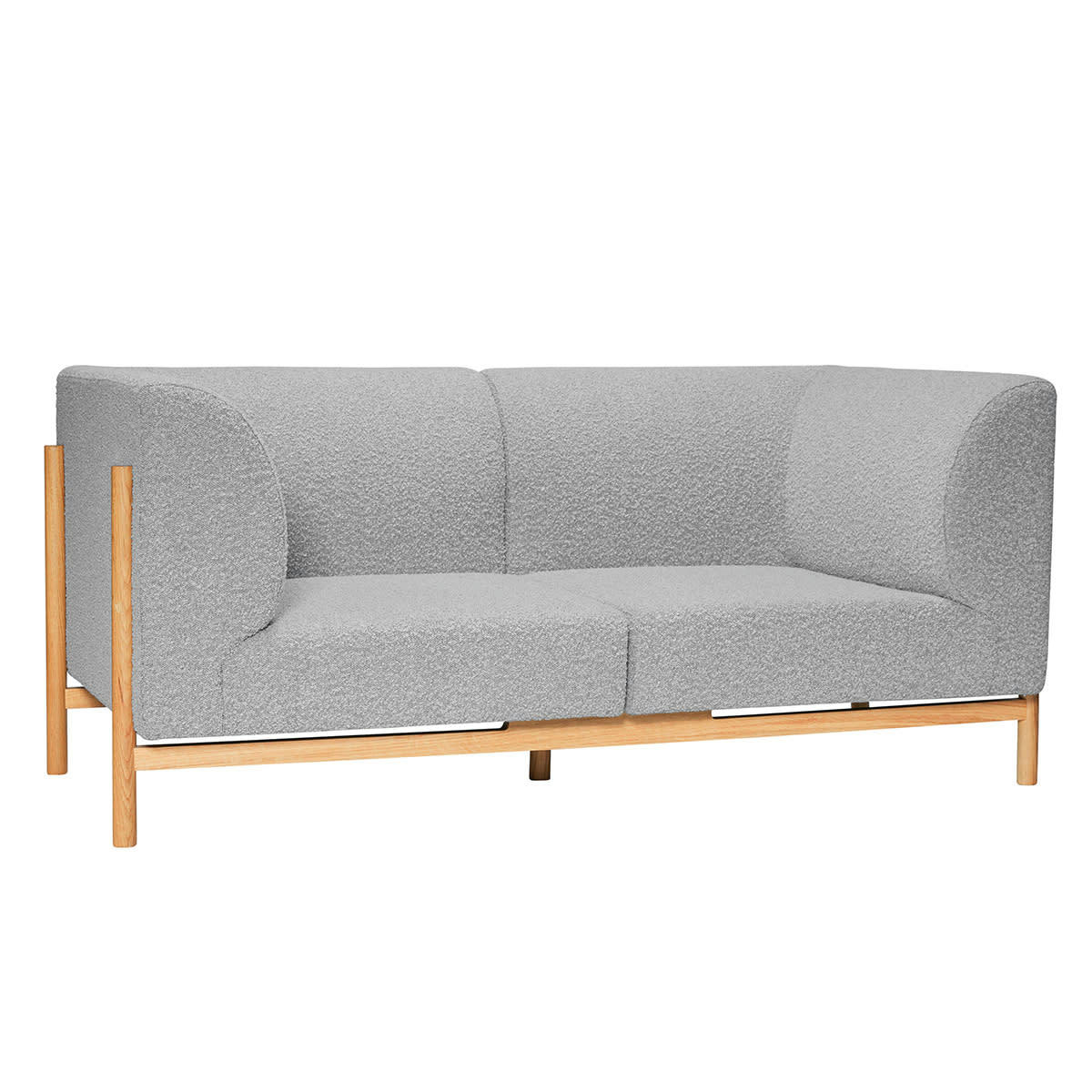 MOMENT - Canapé en bois de chêne et polyester gris