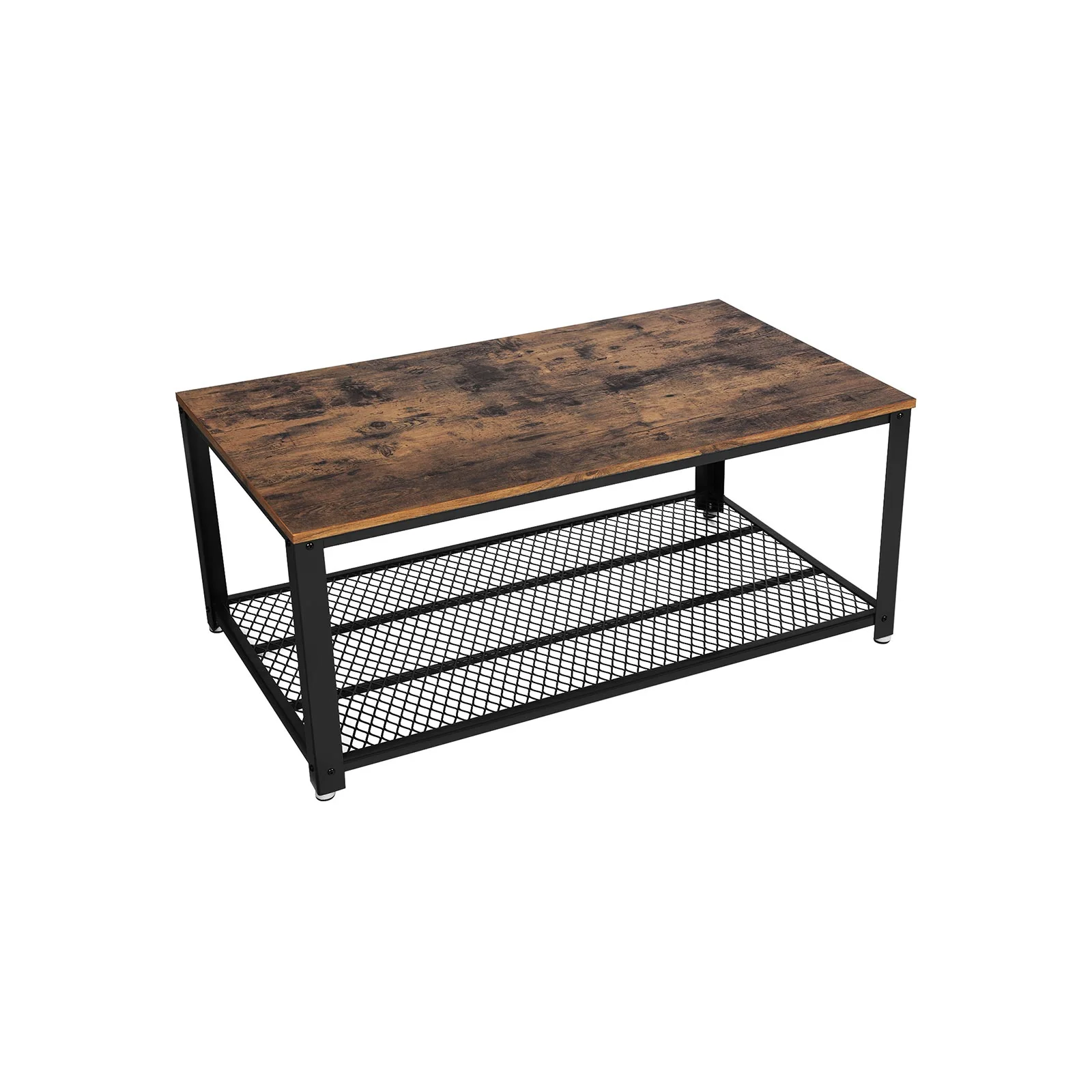 Table basse avec étagère grillagée