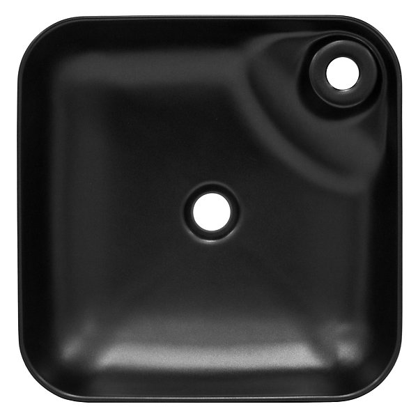 Lavabo en ceramique noir mat vasque a poser pour salle de bain 430x430x120 mm