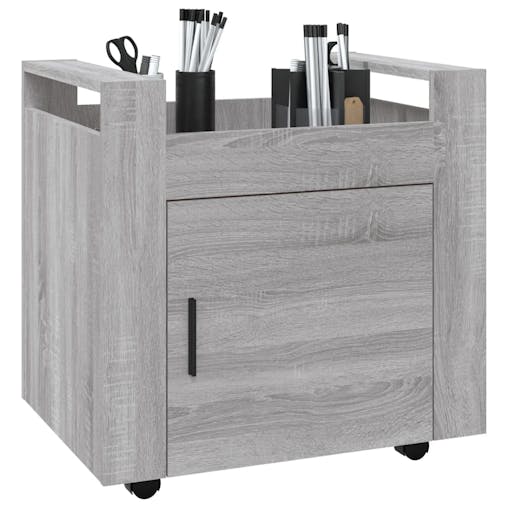 NNEVL Desk Trolley Grey Sonoma 60x45x60 cm Engineered Wood