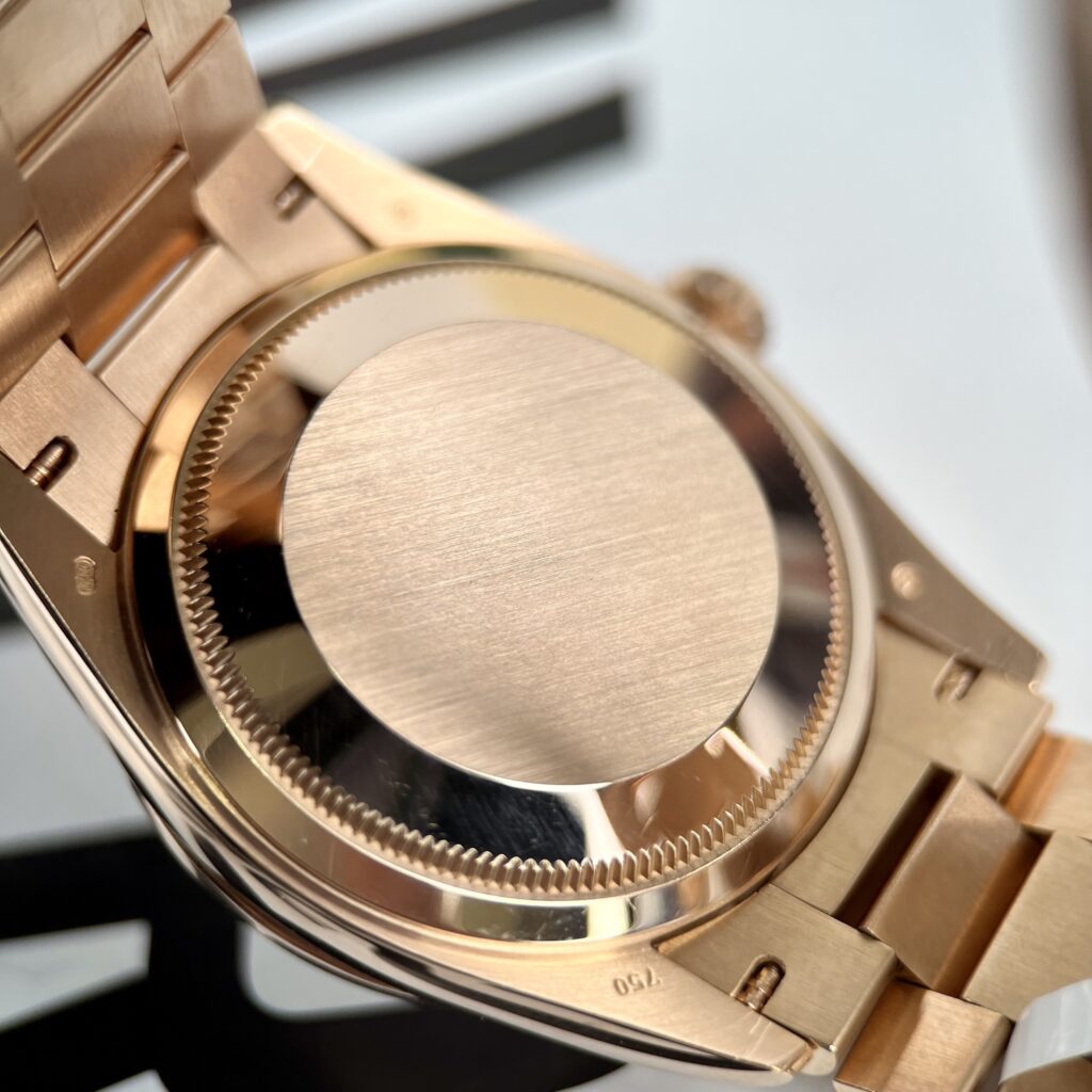 Rolex Day-Date RG Plated Chocolate Dial Baguette Diamond 36mm Super Clone