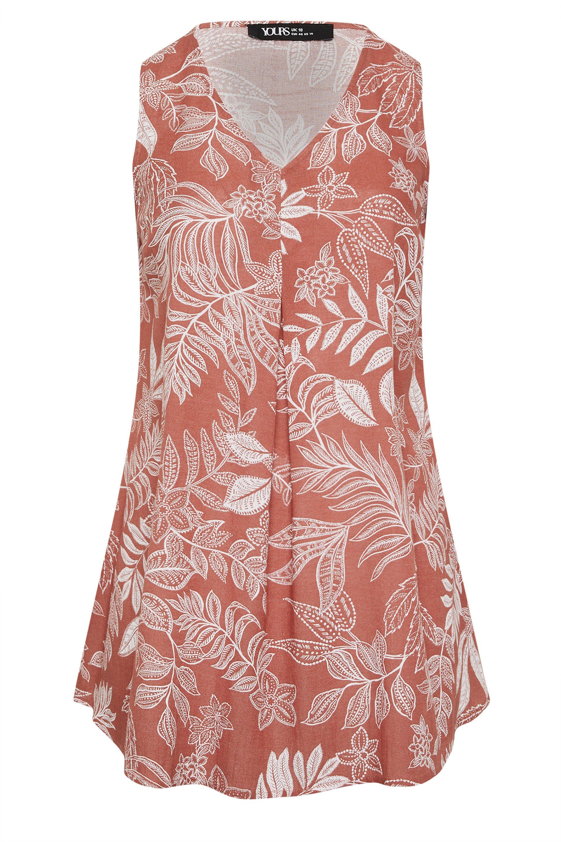 Yours Palm Leaf Linen Vest Top