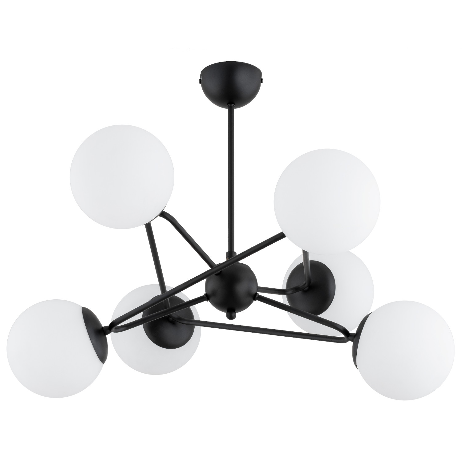 Lampa wisząca RESTO białe kule czarna 6xE14x10W wym:57x63x66cm IP20 Alfa