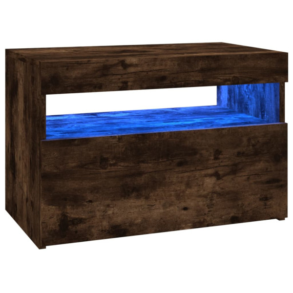 Szafka Pod Telewizor Półka Stolik RTV Brązowy LED 60x35x40 cm