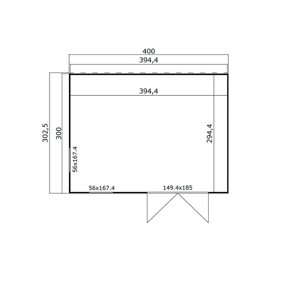 Blockbohlenhaus »Palermo«, BxHxT: 400 x 228 x 300 cm (Außenmaß inkl. Dachüberstand)