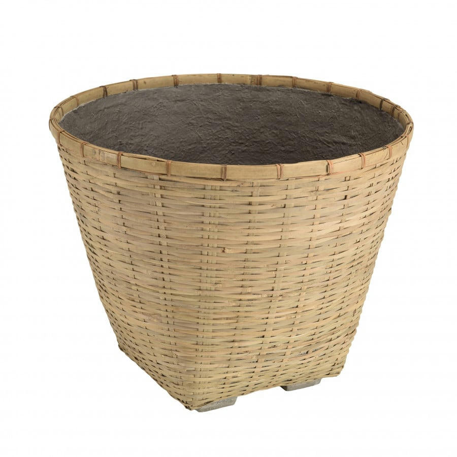 HANS - Pot de fleur rond D60 en bambou naturel