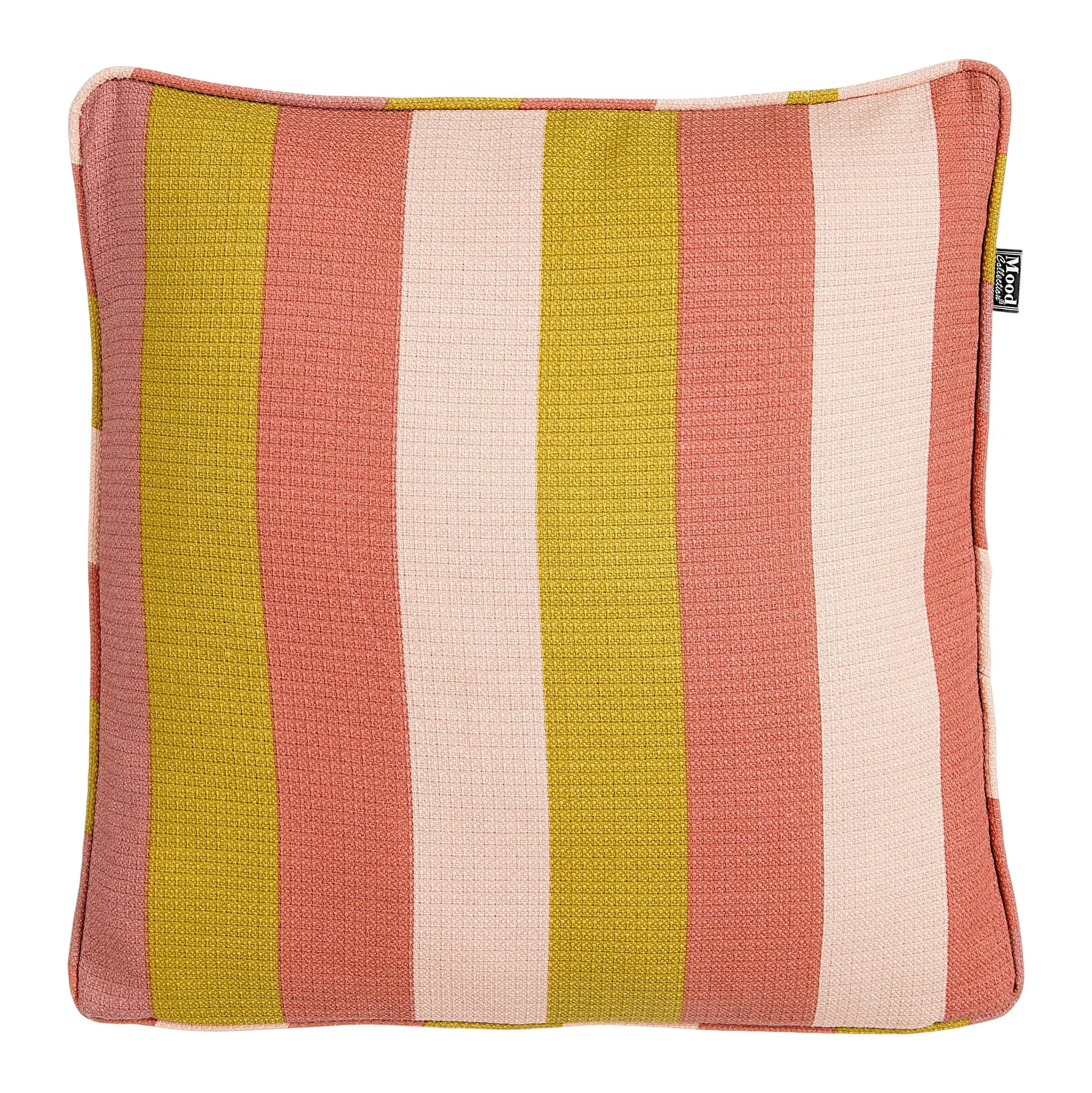 Coussin de canapé, bandes multicolores