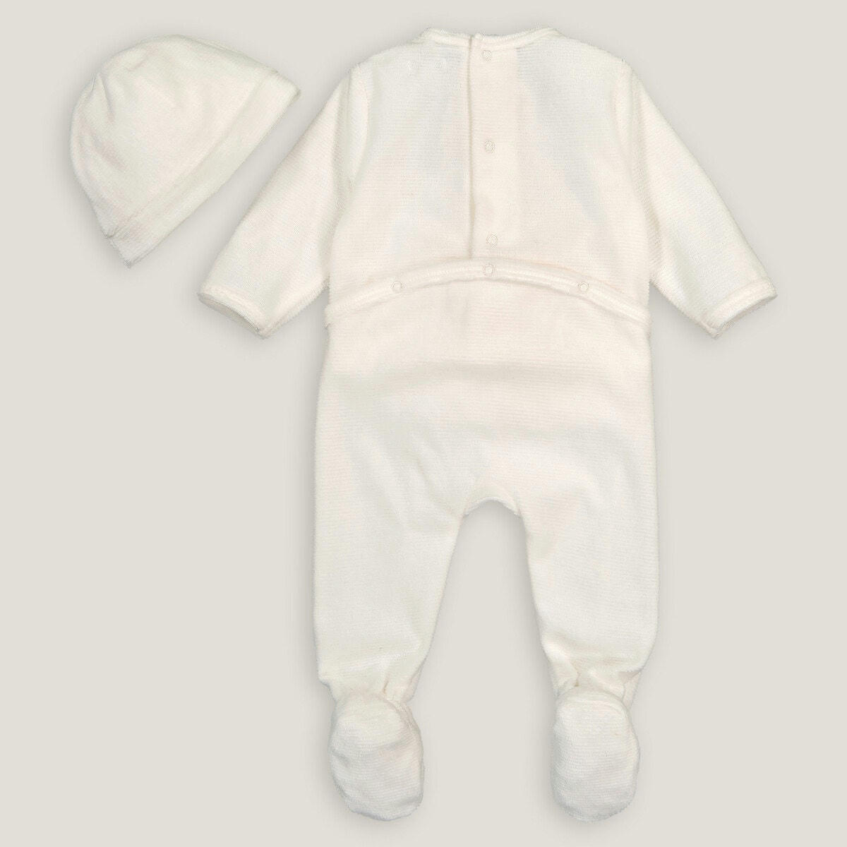 Pyjama 1 pièce naissance en velours + bonnet