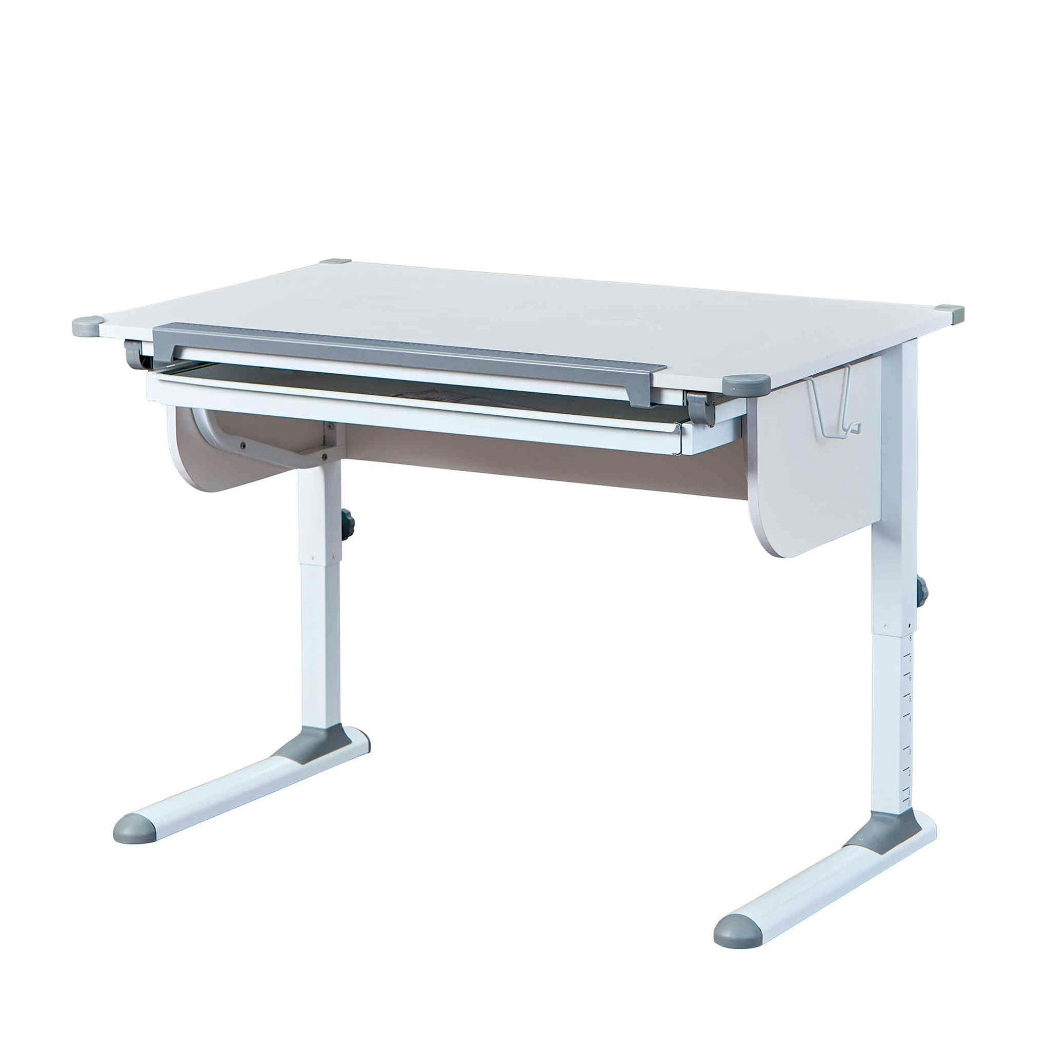 - Bureau évolutif à plan inclinable en bois 1 tiroir blanc