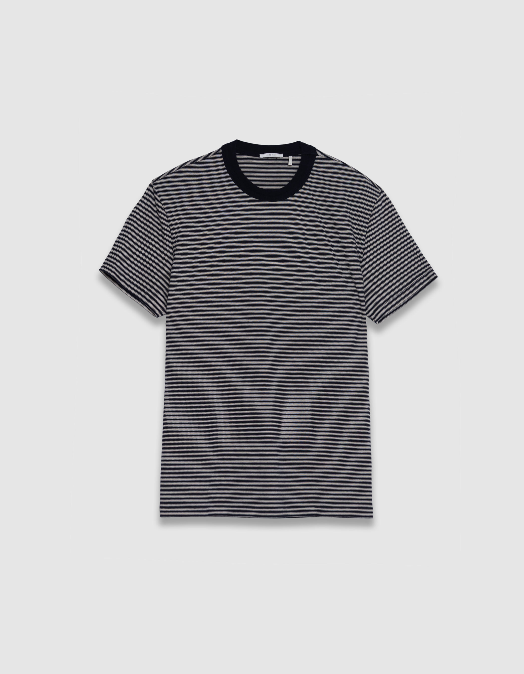 T-shirt manches courtes marine coton bio rayé Homme