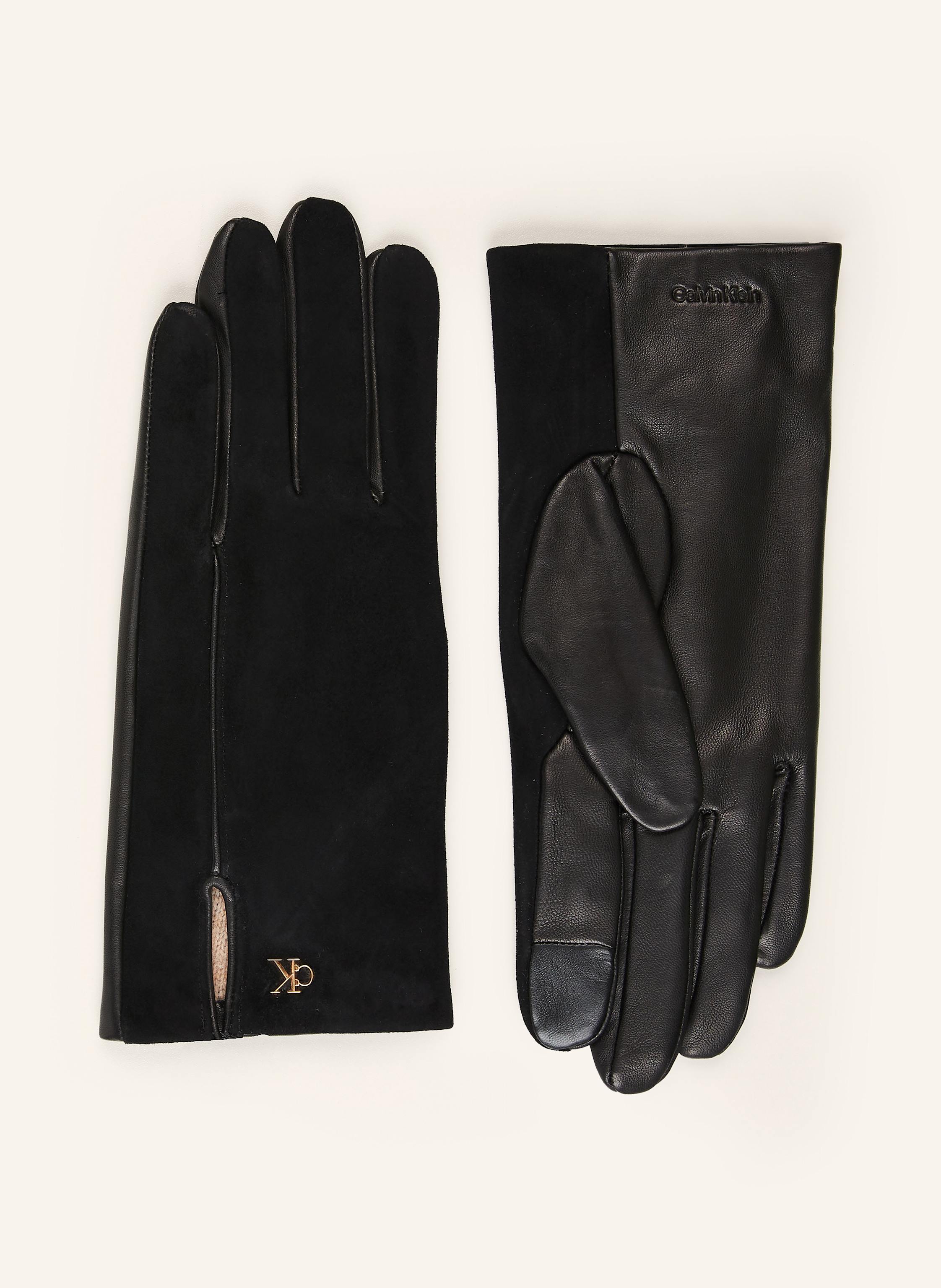 Calvin Klein Lederhandschuhe mit Touchscreen-Funktion