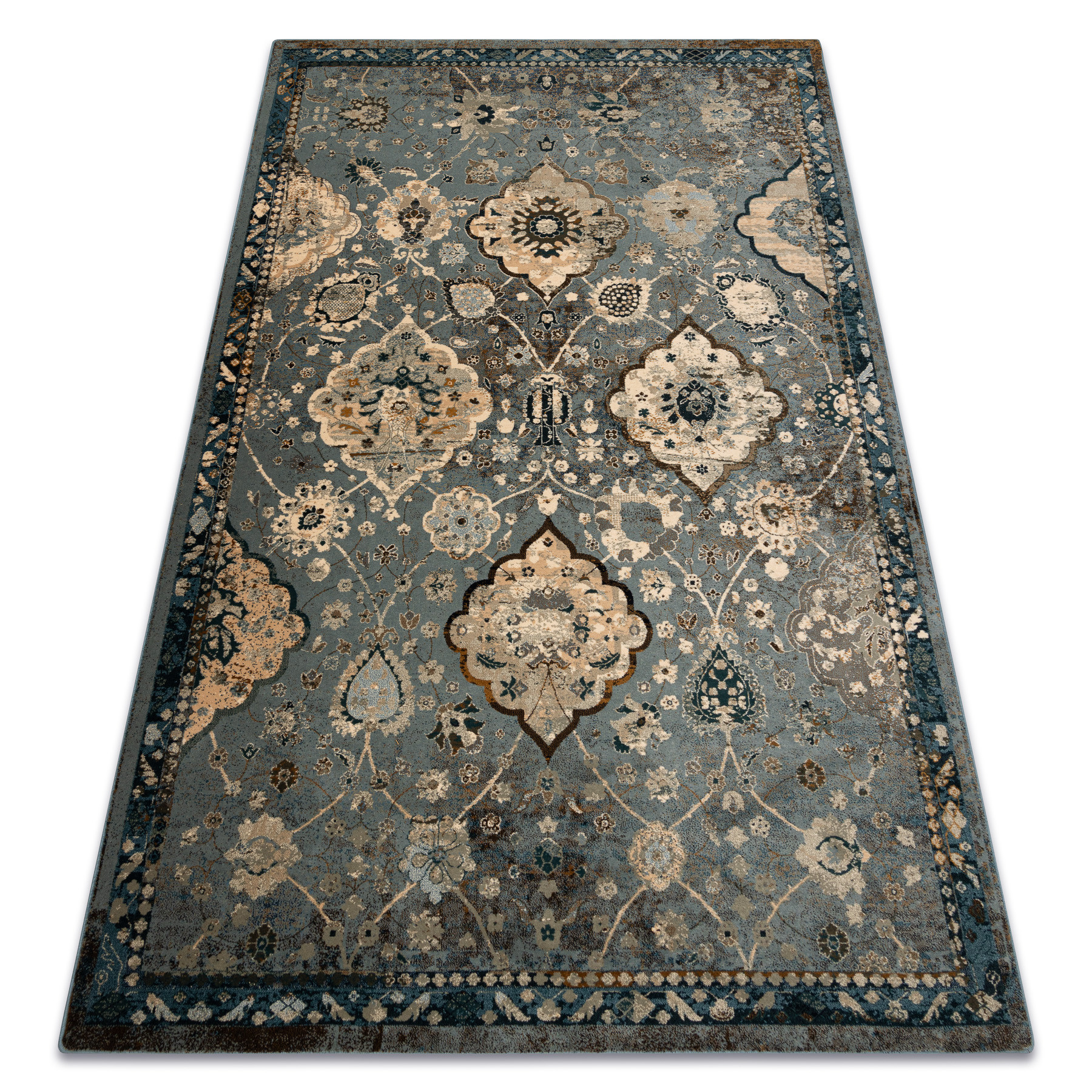 Dywan wełniany POLONIA Abrash orientalny, kwiaty jasny 170x235 cm