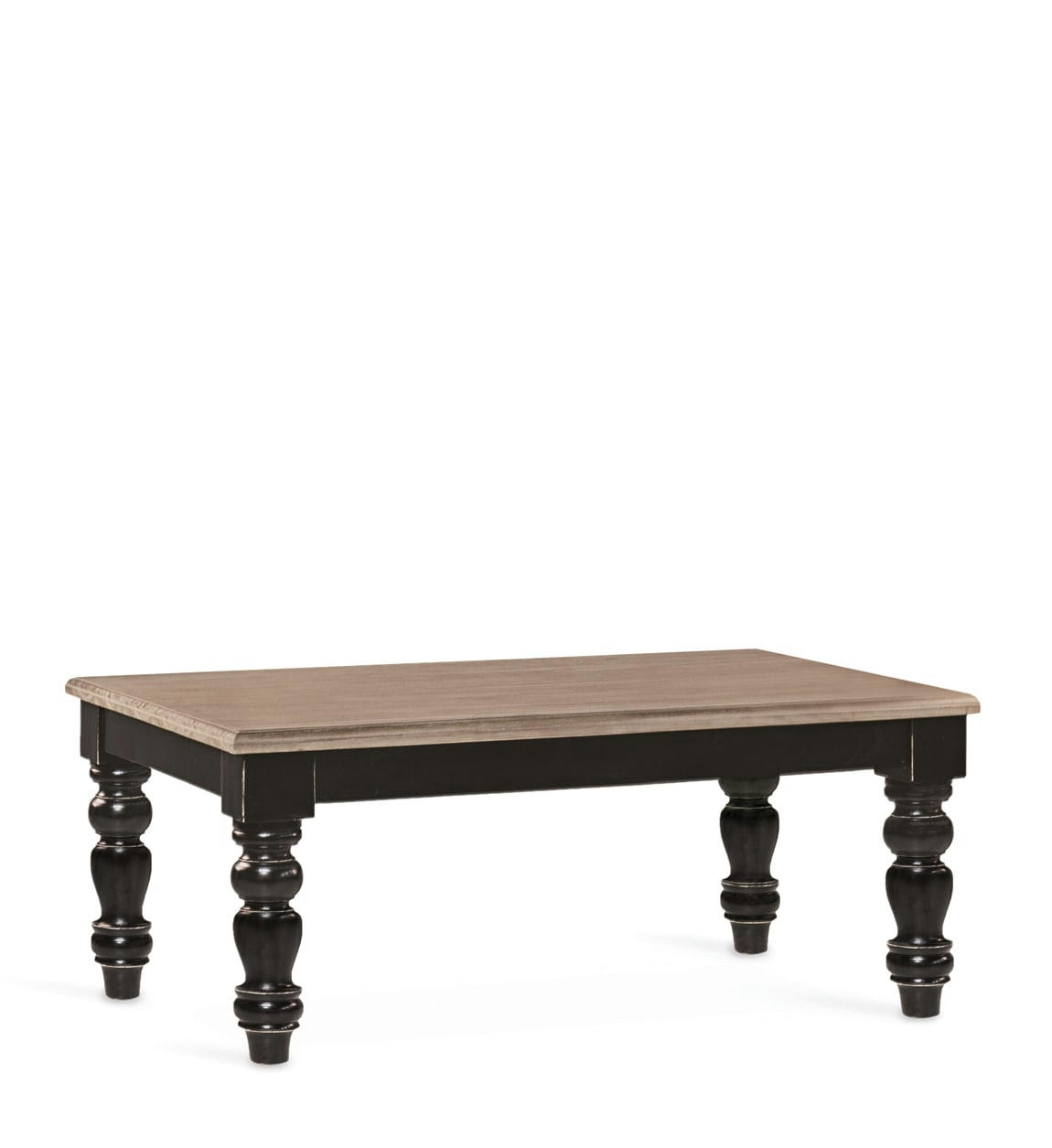 SIENA - Table en bois beige et noir L 115 cm