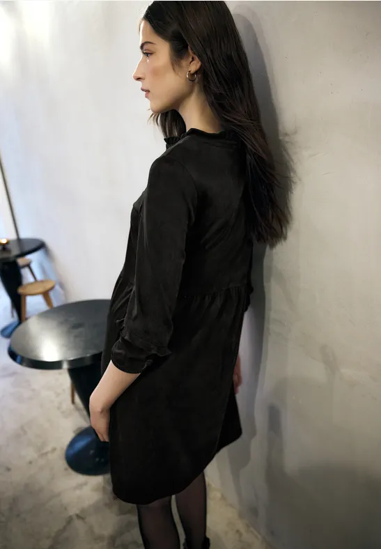 Velourskleid im Tunika-Look