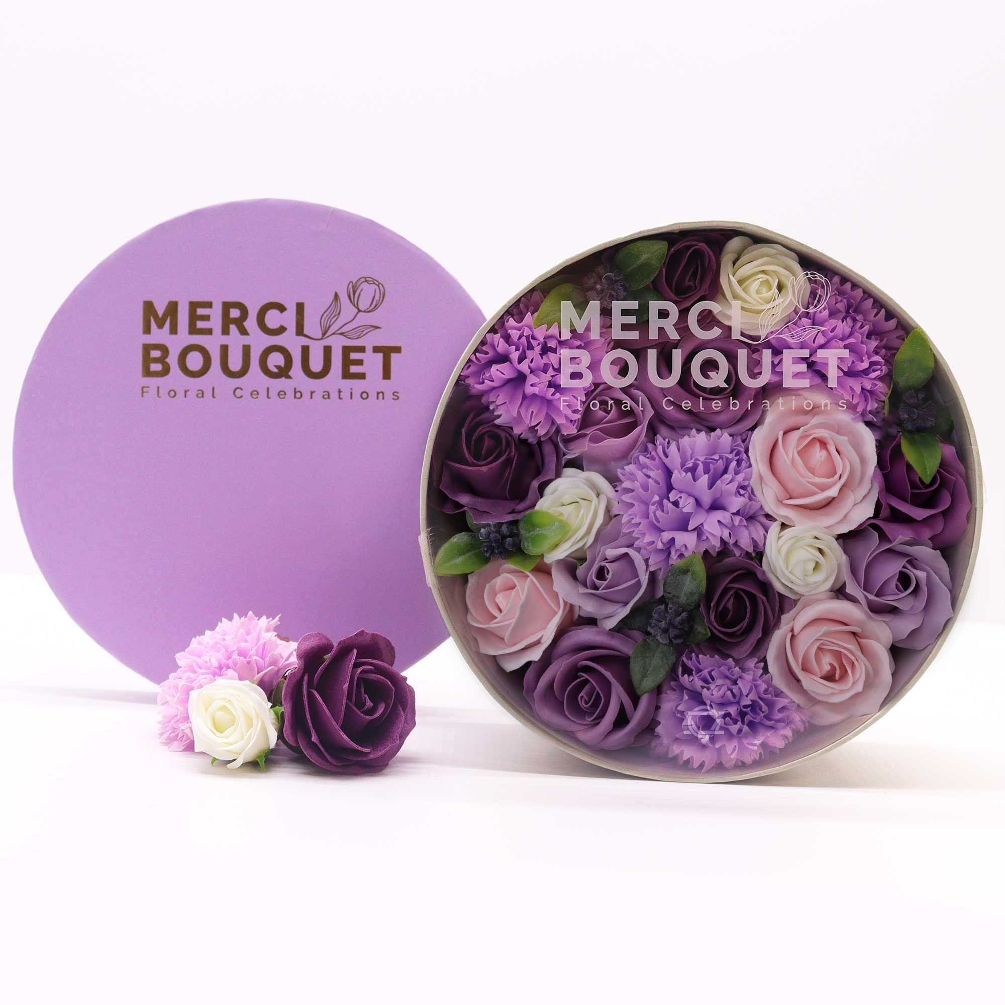 Serenityy Serenityy Soap Flowers Round Box - Lavender Rose & Carnation