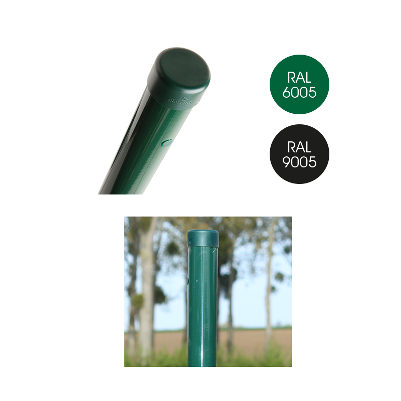 Poteau tubulaire sans guide-fils vert Ø 48 mm x 300 cm GIARDINO