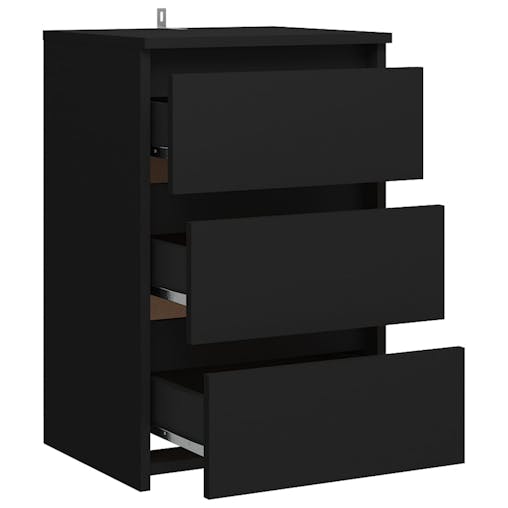 NNEVL Bed Cabinet Black 40x35x62.5 cm Chipboard