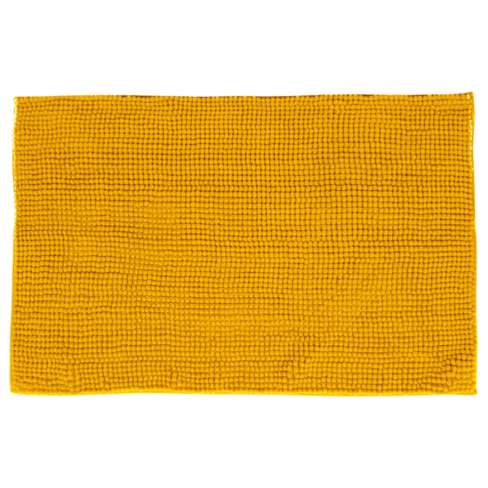 - Tapis de bain chenille jaune moutarde - 50x80cm