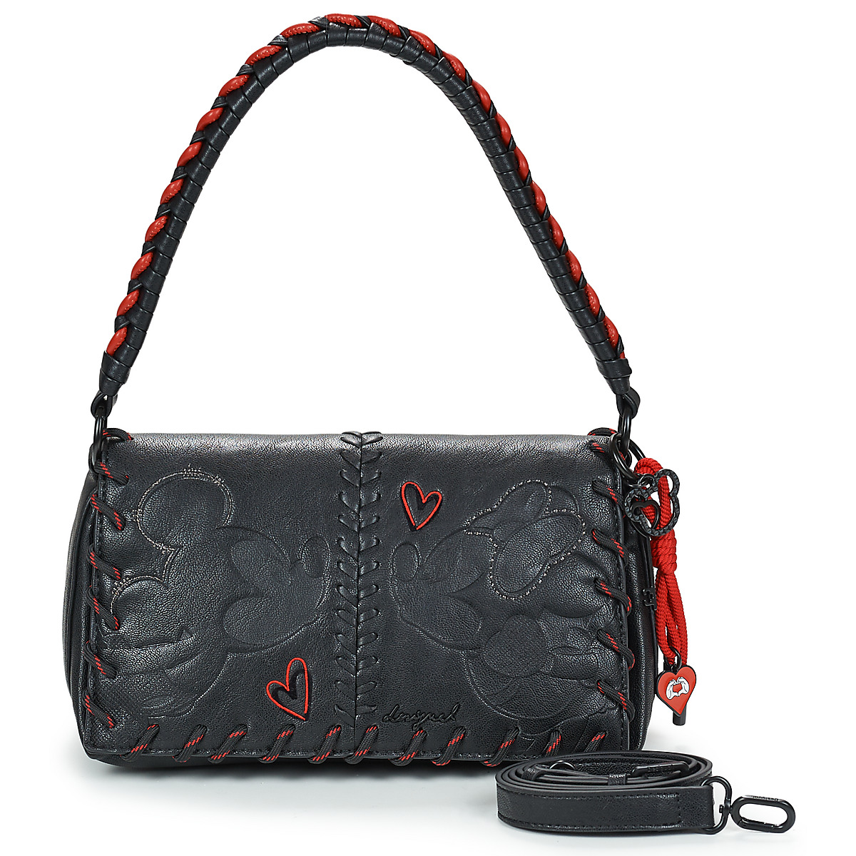 Desigual - BAG ALL MICKEY NARON MEDIUM FLAP - Black