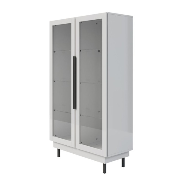 Elegancka biała witryna Dancan ARTEMISA ze złotymi dodatkami / szer. 100 cm