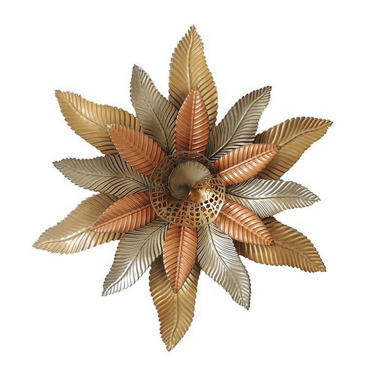 CASSIS - Décoration murale en métal fleur cuivrée 63x56x7