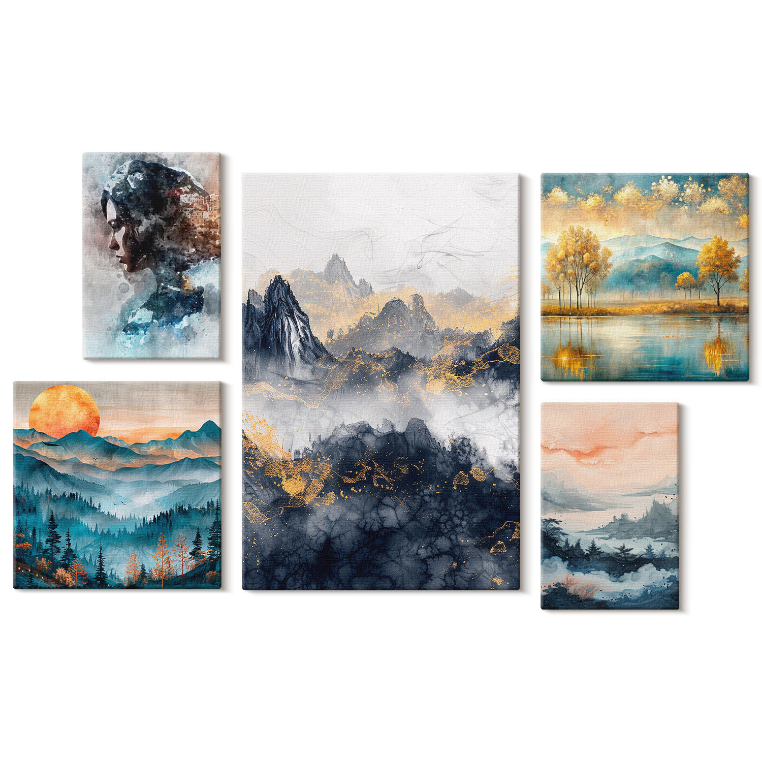 Obraz canvas 5 części Góry i natura|20x30, 30x30, 40x60|Wallfluent