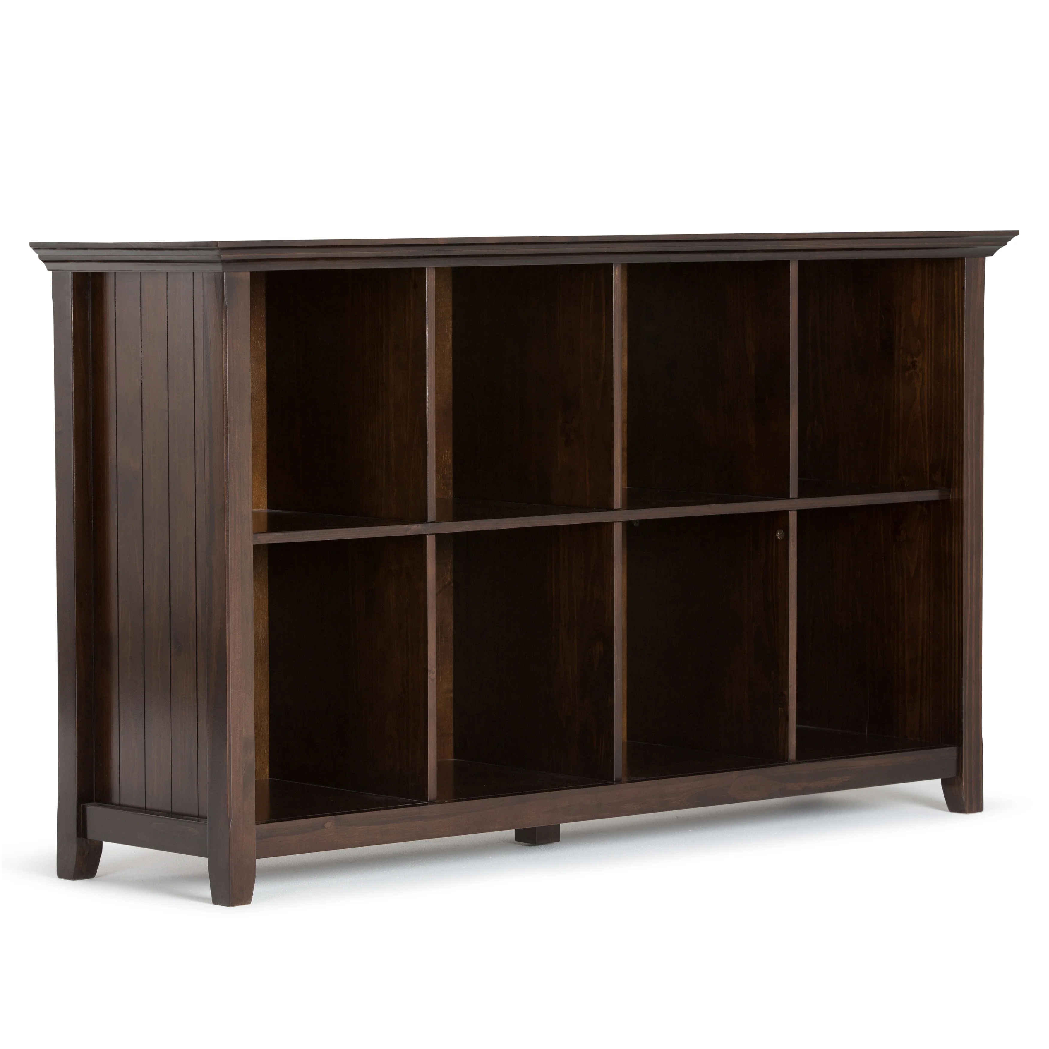 WYNDENHALL Normandy SOLID WOOD 57 inch Transitional 8 Cube Storage Sofa Table - 57w x 15.75d x 33h