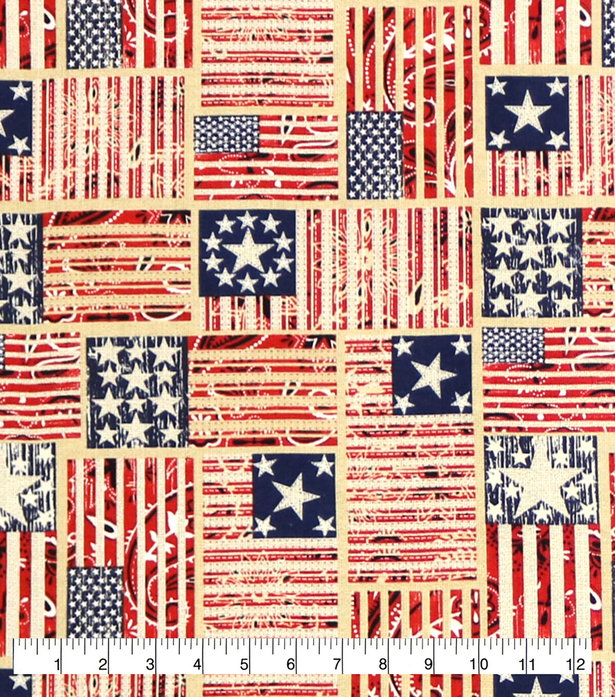 Americana Flags Super Snuggle Flannel Fabric